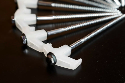 15X Heavy Duty Steel Screw / Drill Camping Tent Pegs with Glow in the Dark Head