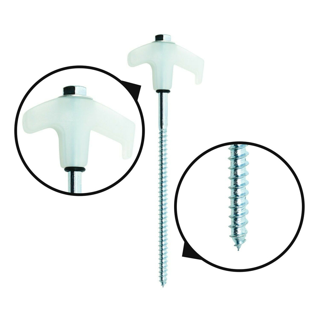 15X Heavy Duty Steel Screw / Drill Camping Tent Pegs with Glow in the Dark Head